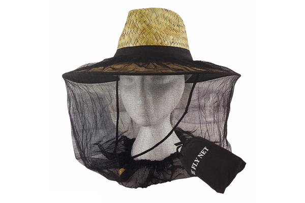 Mosquito Hat Net Head Protector Bee Bug Mesh Insect Mozzie Fishing Fly - Black