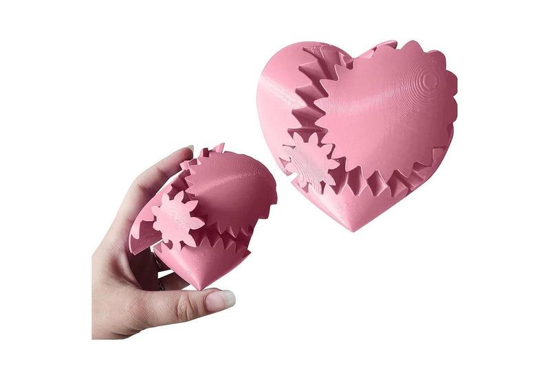 3D Heart-Shaped Gear Ball Dynamic Spinning Fidget Toy Pink