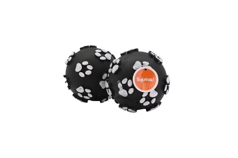 3x 2PK Paws & Claws 10cm Paw Print Ball Dog Toy Chew Teething Game Play Asst.