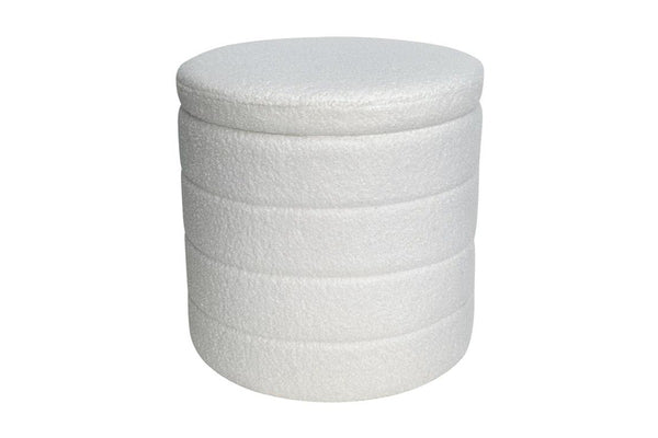 Fraser Country Boucle Ottoman - White