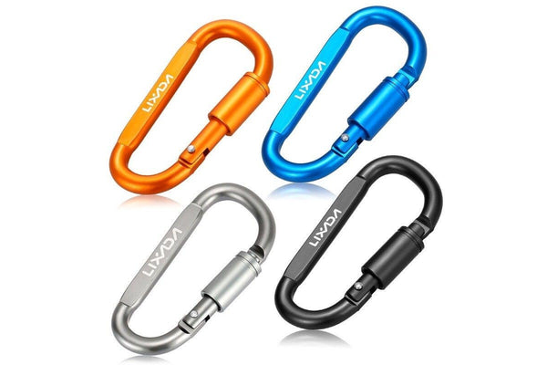 Lixada Aluminum Alloy D Ring Locking Carabiner Screw Hanging Hook Buckle Keychain For Outdoor Camping Hiking 2 - Standard
