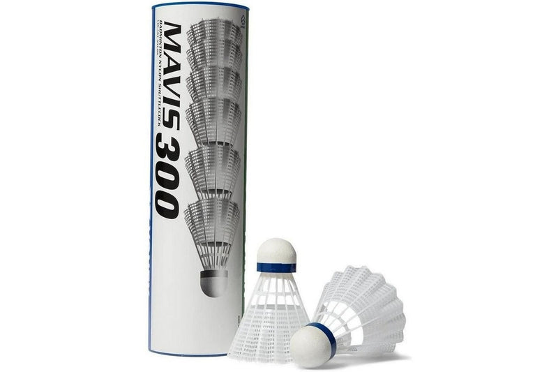 Yonex Mavis 300 Shuttlecock (Pack of 6) (White/Blue) (One Size)