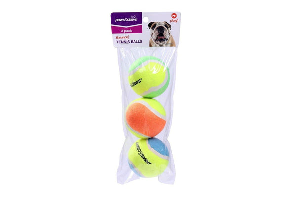 4x 3PK Paws & Claws 6cm Tennis Balls 2-Tone Dog Toy Interactive Fun Play Toys