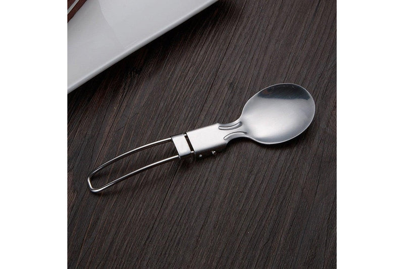 10Pcs Outdoor Camping Picnic Stainless Steel Spoon Tableware Titanium Spork Folding Utensil Portable Equipment - Standard