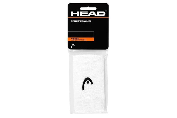 Head 5' Wristband Tennis Squash Sports Gym 2 Pack - White