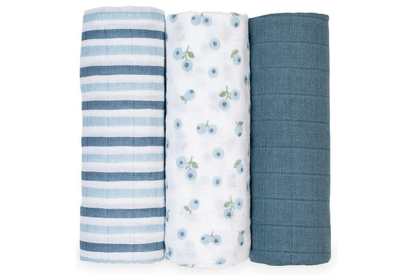 Lulujo: Mini Muslin Cloth - Blueberries (3 Pack)