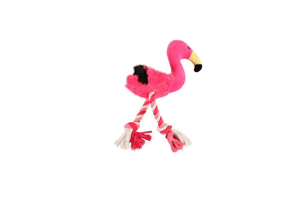 2x Pro Pet Max Large Plush Rope Flamingo Interactive Play Chew Toy Outdoor 40cm