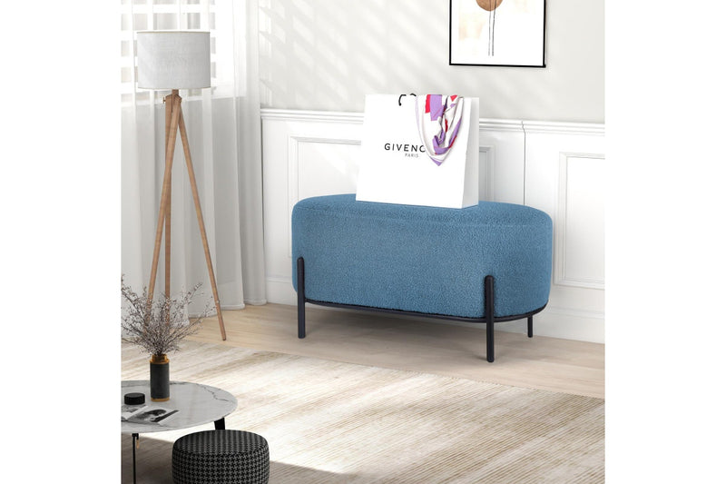 Fraser Country Teddy Bench & Ottoman - Blue