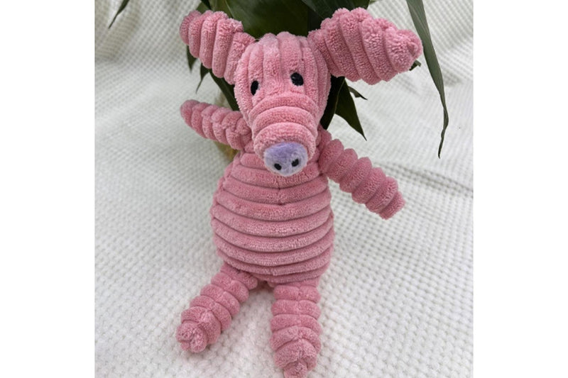 Pet Dog Chew Toy Cute Animal Shape Squeaky Plush Puppy Teeth Toy Pink Pig