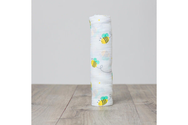 Lulujo: Muslin Cotton Swaddle - Bumbling Bee