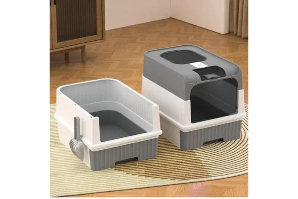 Large Enclosed Cat Litter Box With Drawer And Scoop Odor Control Removable Tray Easy Clean Design