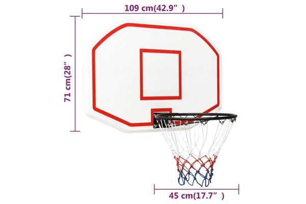 Basketball Backboard White 109X71x3 Cm Polyethene - One Size