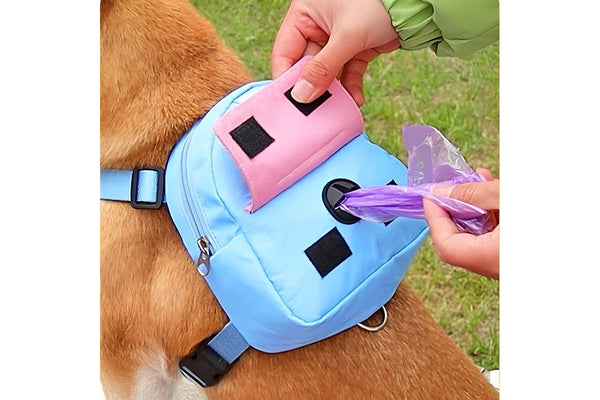 Dog Backpack Harness with D-Ring - Blue