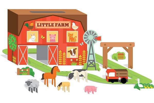 Petit Collage: Wind Up & Go Playset - Little Farm