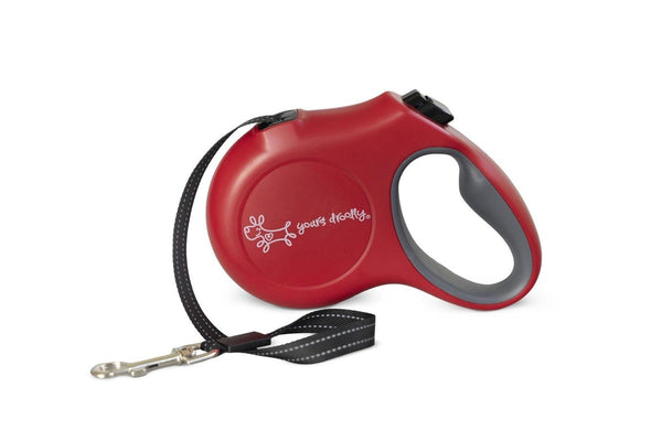 Yours Droolly: Retractable Lead - Medium/Red