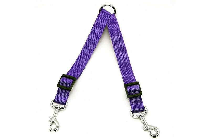 Adjustable Dual Dog Leash No Tangle Coupler Double Pet Puppy Leash Purple