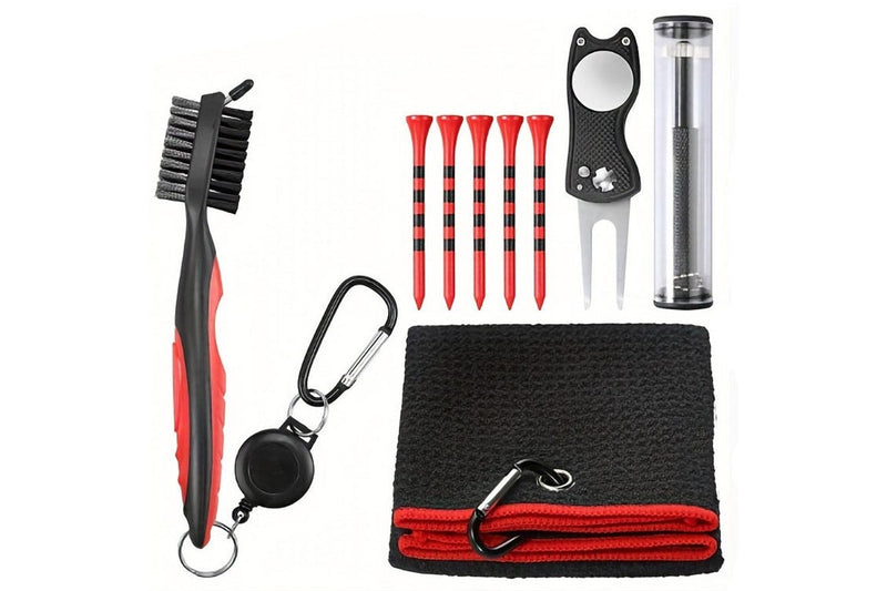 Golf Club Cleaning Kit Groove Cleaning Set Golf Accessories Red