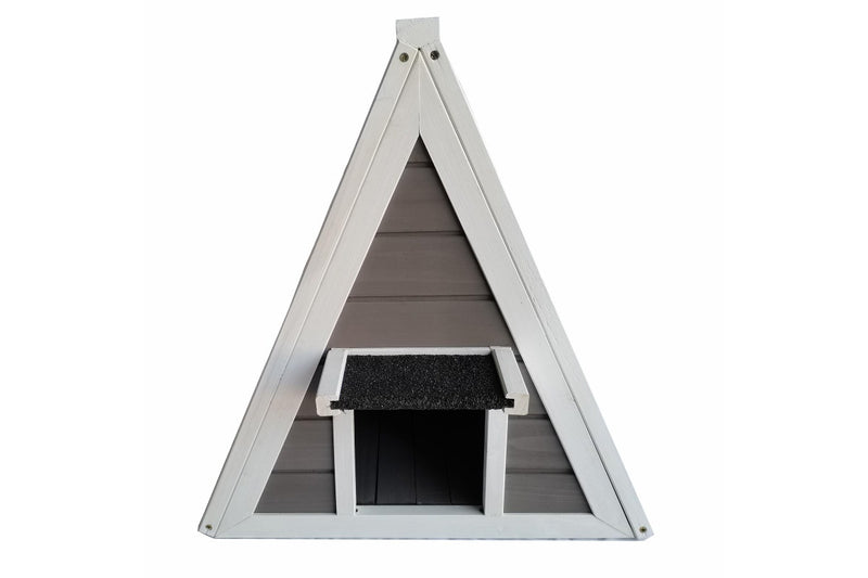 Solid Wood Outdoor Small Pet House - White & Light Grey