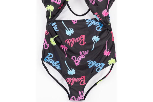 Barbie Womens/Ladies Palm Tree Logo One Piece Swimsuit (Black) (S)