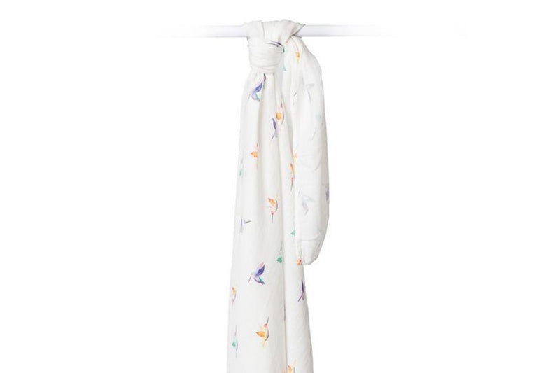 Lulujo: Muslin Bamboo Swaddle - Hummingbird