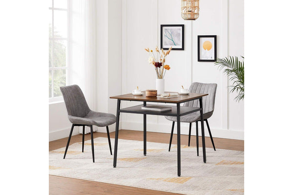 VASAGLE Square Dining Table - Rustic Brown and Black