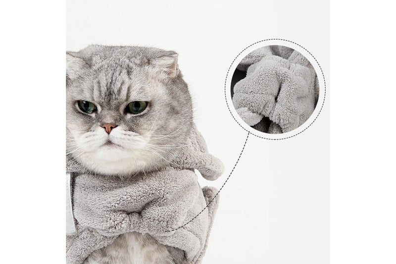 Petswol: Quick Drying Pet Bathrobe - Grey (S)