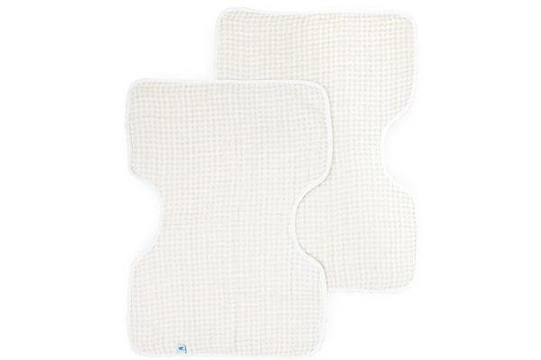 Little Unicorn: Muslin Burp Cloth - Tan Gingham (2 Pack)