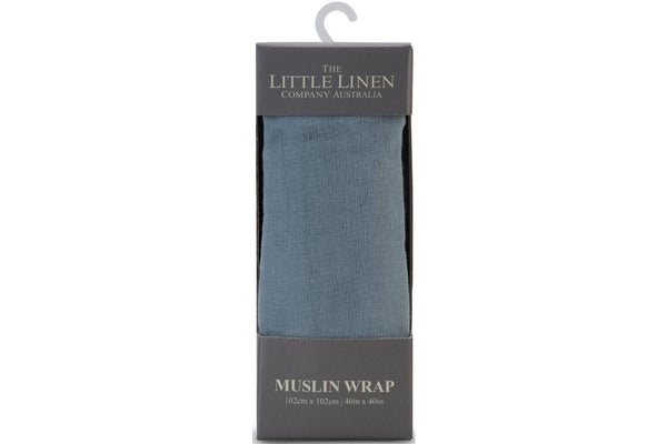 Little Linen: Muslin Wrap - Dusty Blue