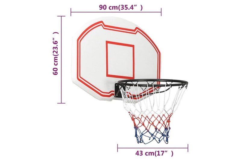 Basketball Backboard White 90x60x2 Cm Polyethene Ktllt