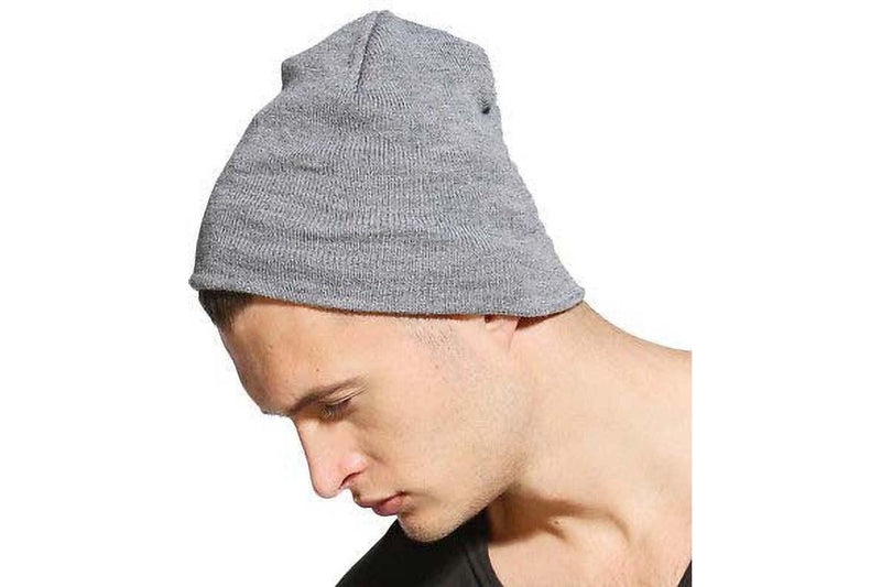 Yupoong Flexfit Unisex Heavyweight Standard Beanie Winter Hat (Heather Grey) (One Size)