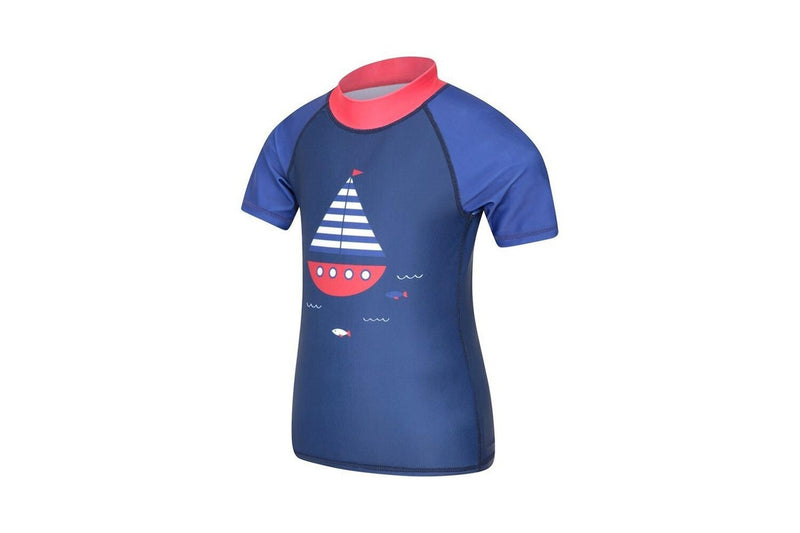 Mountain Warehouse Childrens/Kids Short-Sleeved Rash Guard (Cobalt Blue) (7-8 Years)