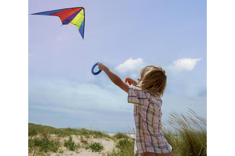 Rainbow Colourful Flying Kite with 2 Coils