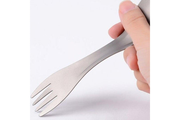 Outdoor Camping Tableware Titanium Fork Spoon Platinum - Standard