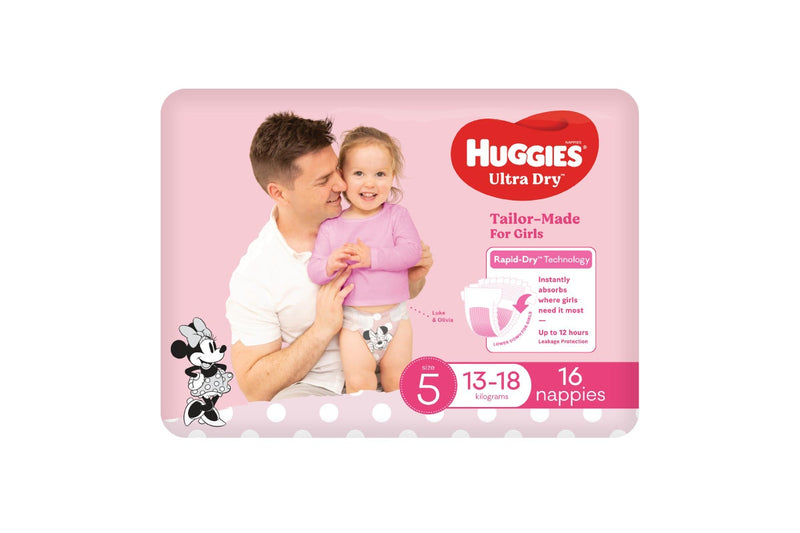 Huggies Ultra Dry Convenience Walker Girl Nappies - Size 5