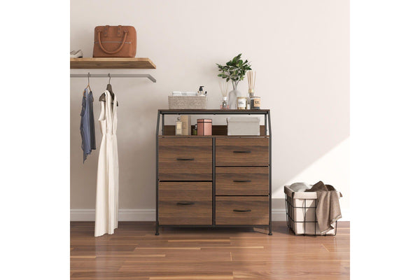 Ovela 5 Large Drawer Storage Chest - Nordic Walnut