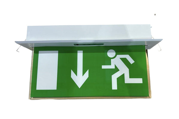 Slimline Emergency Exit Sign Light LED Ceiling Mount Running Man Double Sided