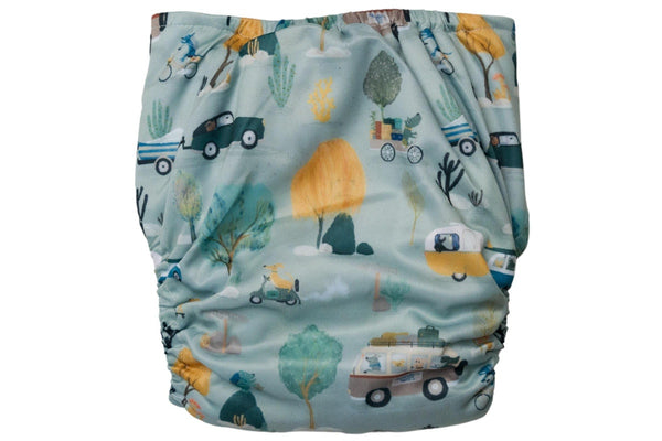 Nestling: Sassy Snap Nappy Complete - Dogs on Holiday (One Size)