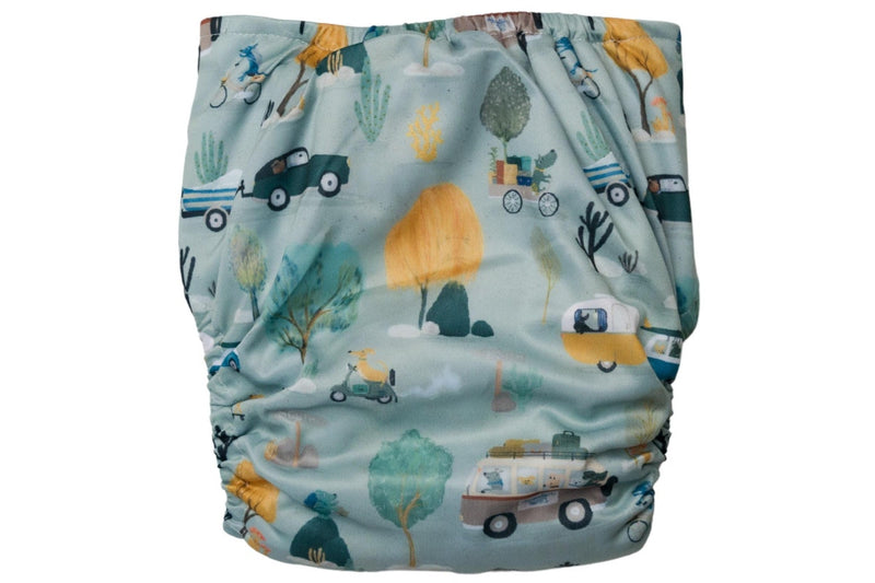 Nestling: Sassy Snap Nappy Complete - Dogs on Holiday (One Size)