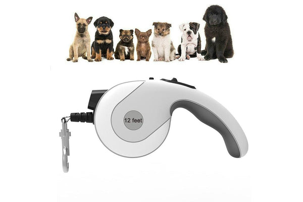 Retractable Lightweight LED Pet Leash - Medium/Large Dogs (Gray)