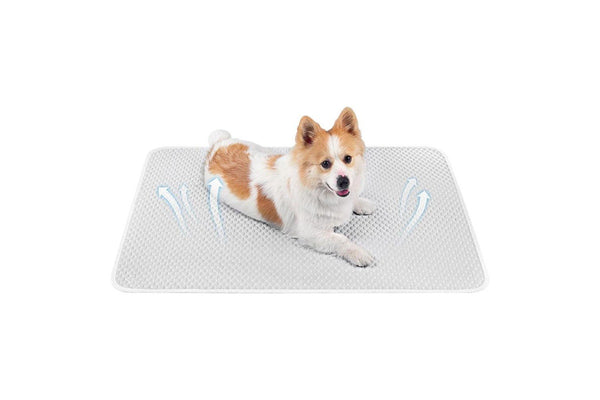 Pet Cooling Mat Dog Cat Breathable Summer Cooling Pad Light Grey