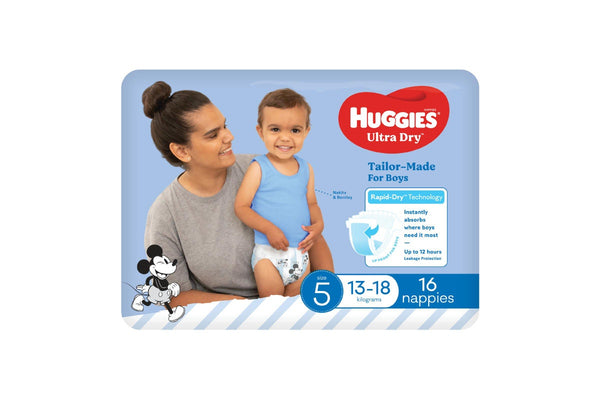 Huggies Ultra Dry Convenience Walker Boy Nappies - Size 5