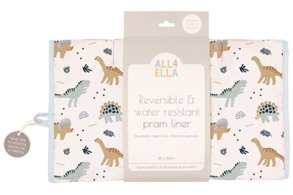 All4Ella: Pram Liner - Beige Dinosaurs