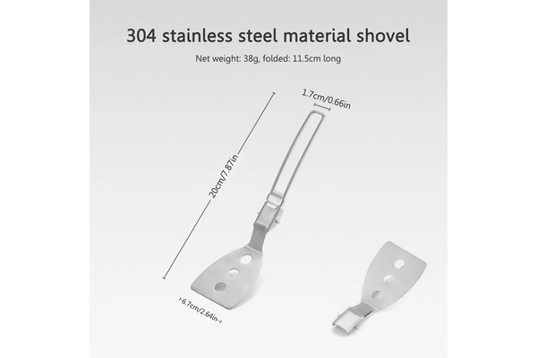 Stainless Steel Kitchen Utensil For Cooking. Includes Spatula Folable Outdoor Camping Utensils Tableware - Standard