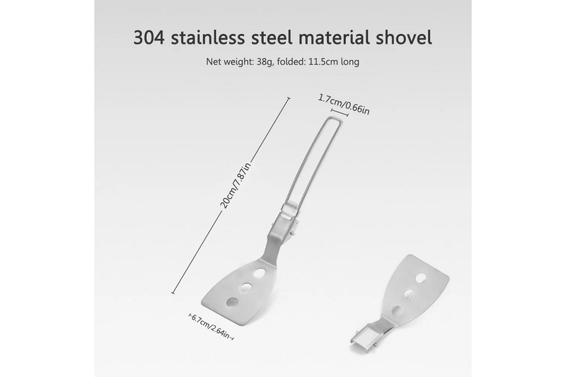 Stainless Steel Kitchen Utensil For Cooking. Includes Spatula Folable Outdoor Camping Utensils Tableware - Standard