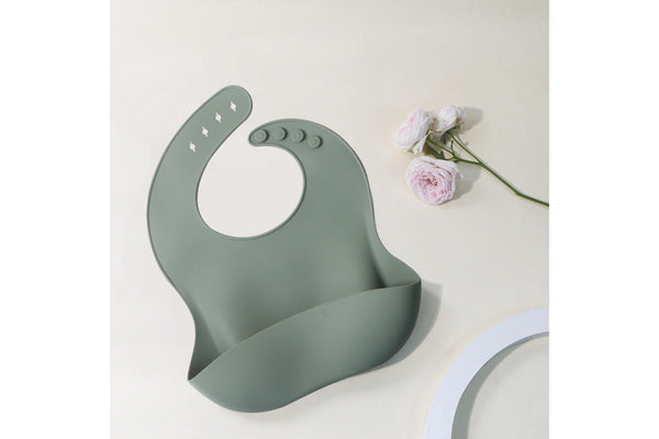 Baby Silicone Adjustable Bib - Green