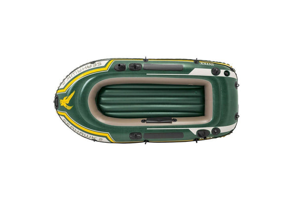 Intex 236cm Seahawk 2 Inflatable Floating Sports Boat w Oars Hand Pump Green