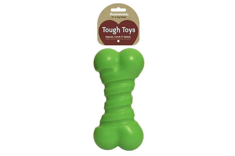 Rosewood Dog Pet 18cm Floating Squeaky Tough Bone Toy Rubber Interactive Play