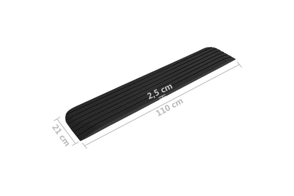 Threshold Ramps 2 Pcs 110x21x2.5 Cm Rubber Opbkio