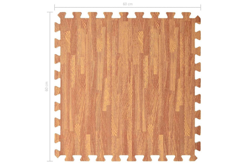 Floor Mats 12 Pcs Wood Grain Eva Foam