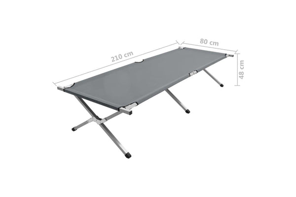 Camping Bed 210x80x48 Cm Xxl Grey